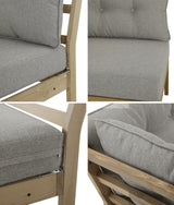 Livsip 5 Piece Outdoor Sofa Set 4-seater sofa & 1 Ottoman Beige - 45-Degree Angle