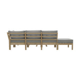 Livsip Outdoor Lounge Sofa Set 7 Piece Garden Furniture Grey - Rear View
