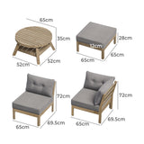 Livsip 7 Piece Outdoor Lounge Sofa Set Garden Furniture Grey - Low Angle