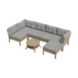 Livsip 7 Piece Outdoor Sofa Set 6-Seater Lounge Setting Grey