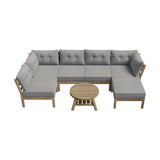 Livsip 7 Piece Outdoor Sofa Set 6-Seater Lounge Setting Grey - 45-Degree Angle