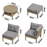 Livsip 7 Piece Outdoor Sofa Set 6-Seater Lounge Setting Grey