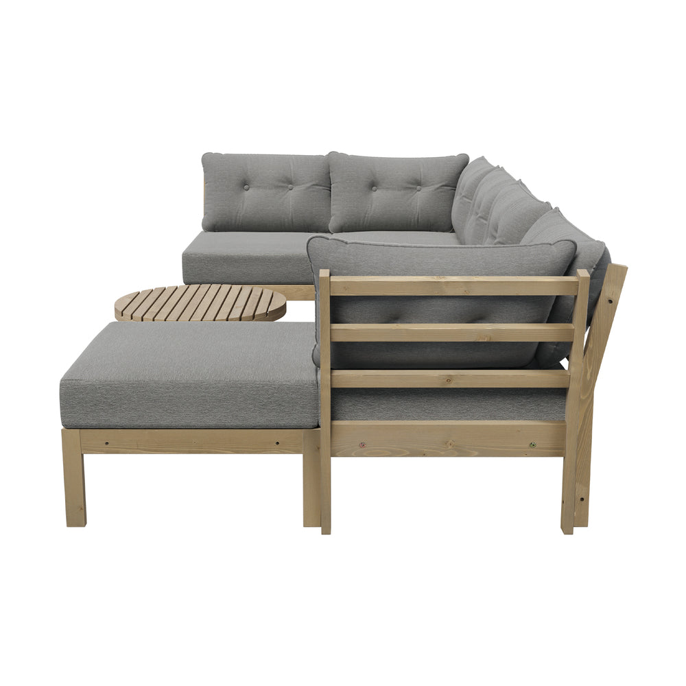 Livsip 7 Piece Outdoor Sofa Set 6-Seater Lounge Setting Grey