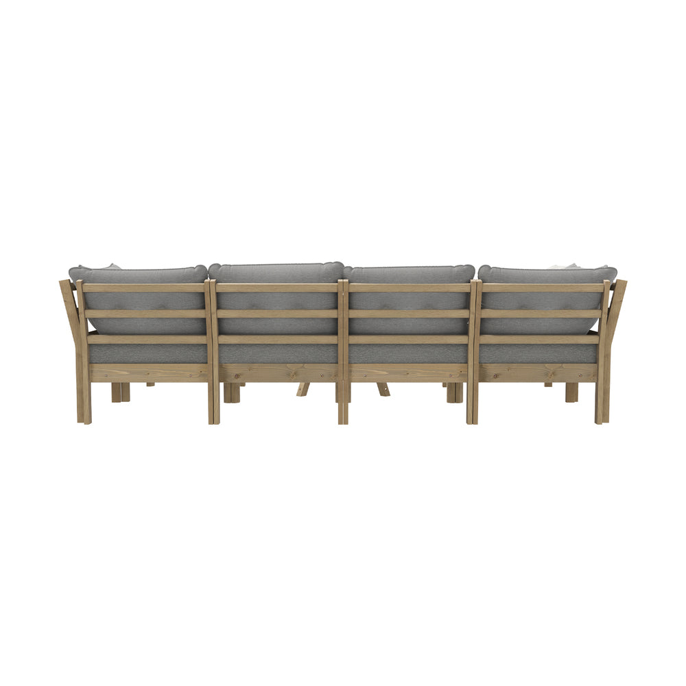 Livsip 7 Piece Outdoor Sofa Set 6-Seater Lounge Setting Grey