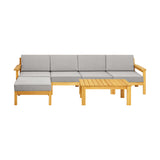 Livsip Outdoor Sofa Set Lounge Patio Set 6 Piece - Close-Up Angle