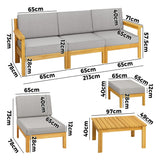 Livsip Outdoor Sofa Set Lounge Patio Set 7 Piece - Front View