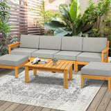 Livsip Outdoor Sofa Set Lounge Patio Set 7 Piece - 45-Degree Angle