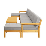 Livsip Outdoor Sofa Set Lounge Patio Set 8 Pieces - 45-Degree Angle