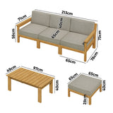 Livsip 5PCS Outdoor Furniture Sofa Set Lounge Setting - Front View