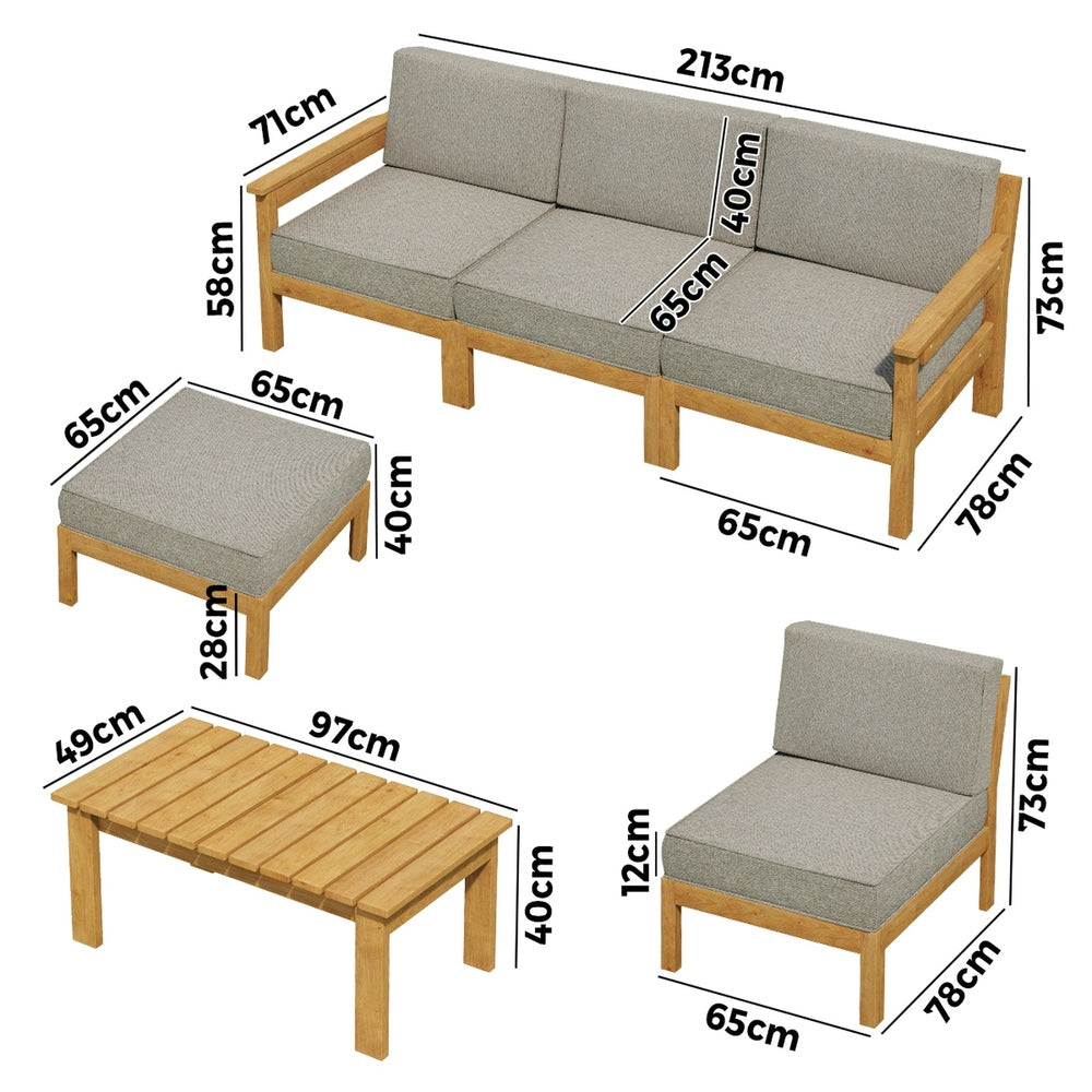 Livsip 7PCS Outdoor Sofa Set Garden Lounge Setting