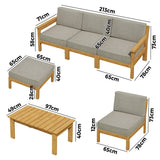 Livsip 7PCS Outdoor Sofa Set Garden Lounge Setting - Side View