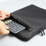 Large 15 inch Laptop Sleeve LUKE - BLACK - Top-Down View