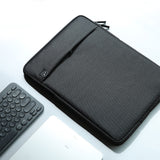Large 15 inch Laptop Sleeve LUKE - BLACK - Front View