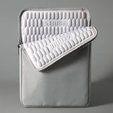 Large 15 inch Laptop Sleeve LUKE - GREY - 45-Degree Angle