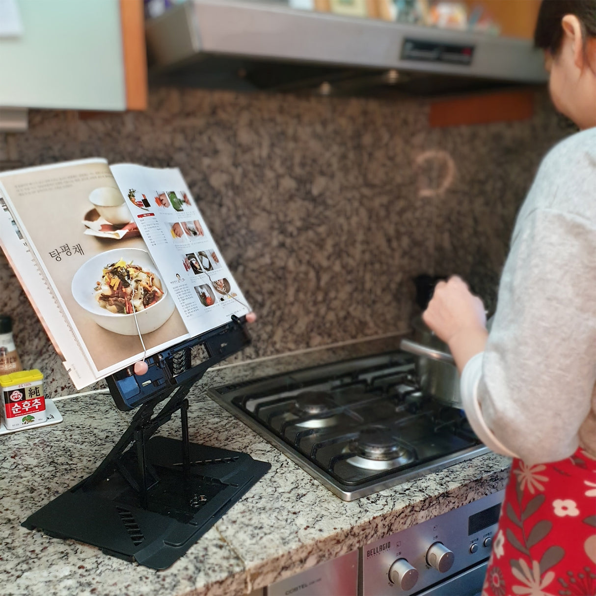 Adjustable Laptop Stand Foldable Tablet Book Holder - BLACK