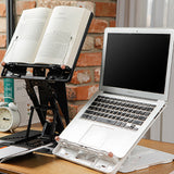 Adjustable Laptop Stand Foldable Tablet Book Holder - BLACK