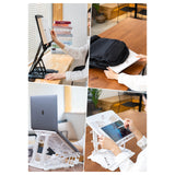 Adjustable Laptop Stand Foldable Tablet Book Holder - WHITE - Top-Down View