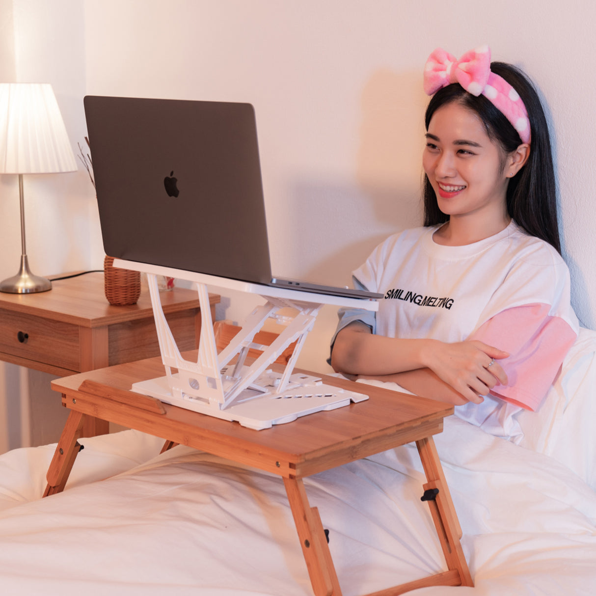 Adjustable Laptop Stand Foldable Tablet Book Holder - WHITE