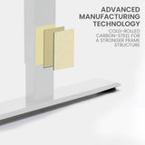 Fortia Corner Standing Desk, 1730W x 1730W x 750D, 3 Motors, 120kg Load, Sit to Stand Up Electric Height Adjustable, Black/White Frame - Close-Up Angle