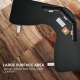 Fortia Corner Standing Desk, 1730W x 1730W x 750D, 3 Motors, 120kg Load, Sit to Stand Up Electric Height Adjustable, Black/White Frame - Low Angle