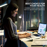 Fortia Corner Standing Desk, 1730W x 1730W x 750D, 3 Motors, 120kg Load, Sit to Stand Up Electric Height Adjustable, Black/White Frame - Side View