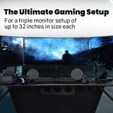FORTIA Triple Computer Monitor Mount Stand for Desk with 3 Adjustable Arm Holder for 15 to 32 inch Displays - Top-Down View
