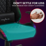 Overdrive Gaming Chair, with Bluetooth Speakers, RGB LED Lights, Reclining Game Armchair, Black - Extra Image