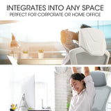 FORTIA Ergonomic Office Desk Chair, Height Adjustable Lumbar Support, Mesh Fabric, Headrest, White/Grey - Extra Image