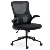 FORTIA Ergonomic Office Desk Chair, Lumbar Support, Mesh Fabric, Retractable Armrests, Black