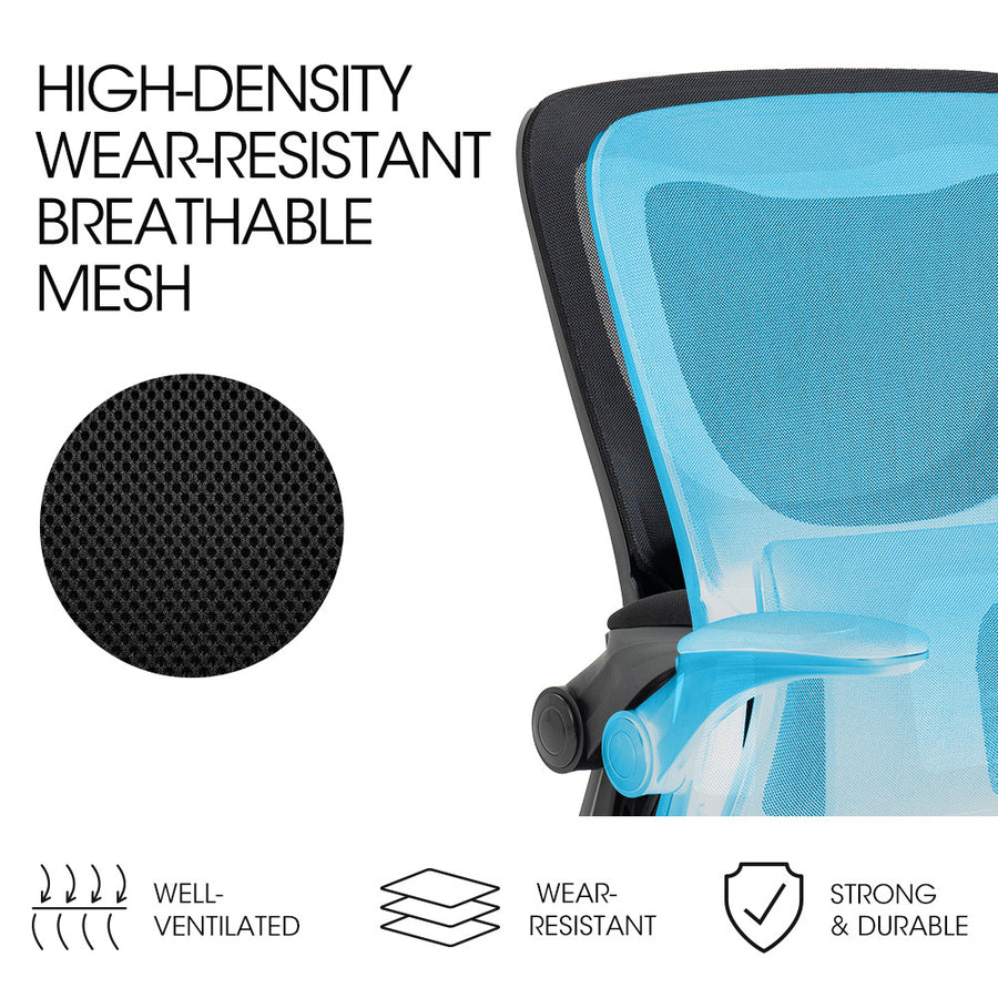 FORTIA Ergonomic Office Desk Chair, Lumbar Support, Mesh Fabric, Retractable Armrests, Black