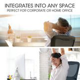 FORTIA Ergonomic Office Desk Chair, Lumbar Support, Mesh Fabric, Retractable Armrests, Black - Extra Image