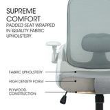 Fortia Ergonomic Office Desk Chair, Coolmesh Fabric, Adjustable Recline, Grey Mesh/White Frame - Front View