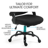 FORTIA Ergonomic Office Desk Chair, Coolmesh Fabric, Adjustable Recline, Black Mesh/Black Frame - Extra Image