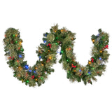 274cm Bristle Berry Multicolour Pre-Lit Christmas Garland - Side View