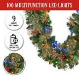 274cm Bristle Berry Multicolour Pre-Lit Christmas Garland - Extra Image