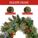 274cm Bristle Berry Multicolour Pre-Lit Christmas Garland - Extra Image