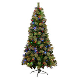 National Tree Company 2.3m Bristle Berry Multicolour Pre-Lit Christmas Tree with 1116 Tips