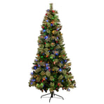 National Tree Company 2.3m Bristle Berry Multicolour Pre-Lit Christmas Tree with 1116 Tips