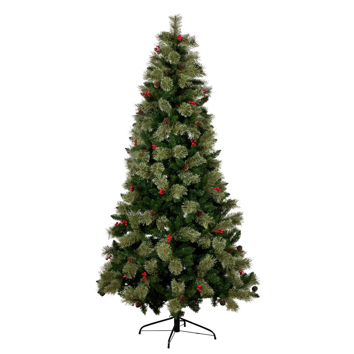 National Tree Company 2.3m Bristle Berry Multicolour Pre-Lit Christmas Tree with 1116 Tips