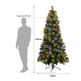 National Tree Company 2.3m Bristle Berry Multicolour Pre-Lit Christmas Tree with 1116 Tips - Top-Down View