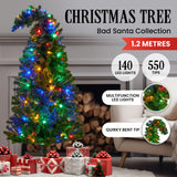 Christabelle Bad Santa Curved Multicolour Pre-Lit Christmas Tree - 1.2m