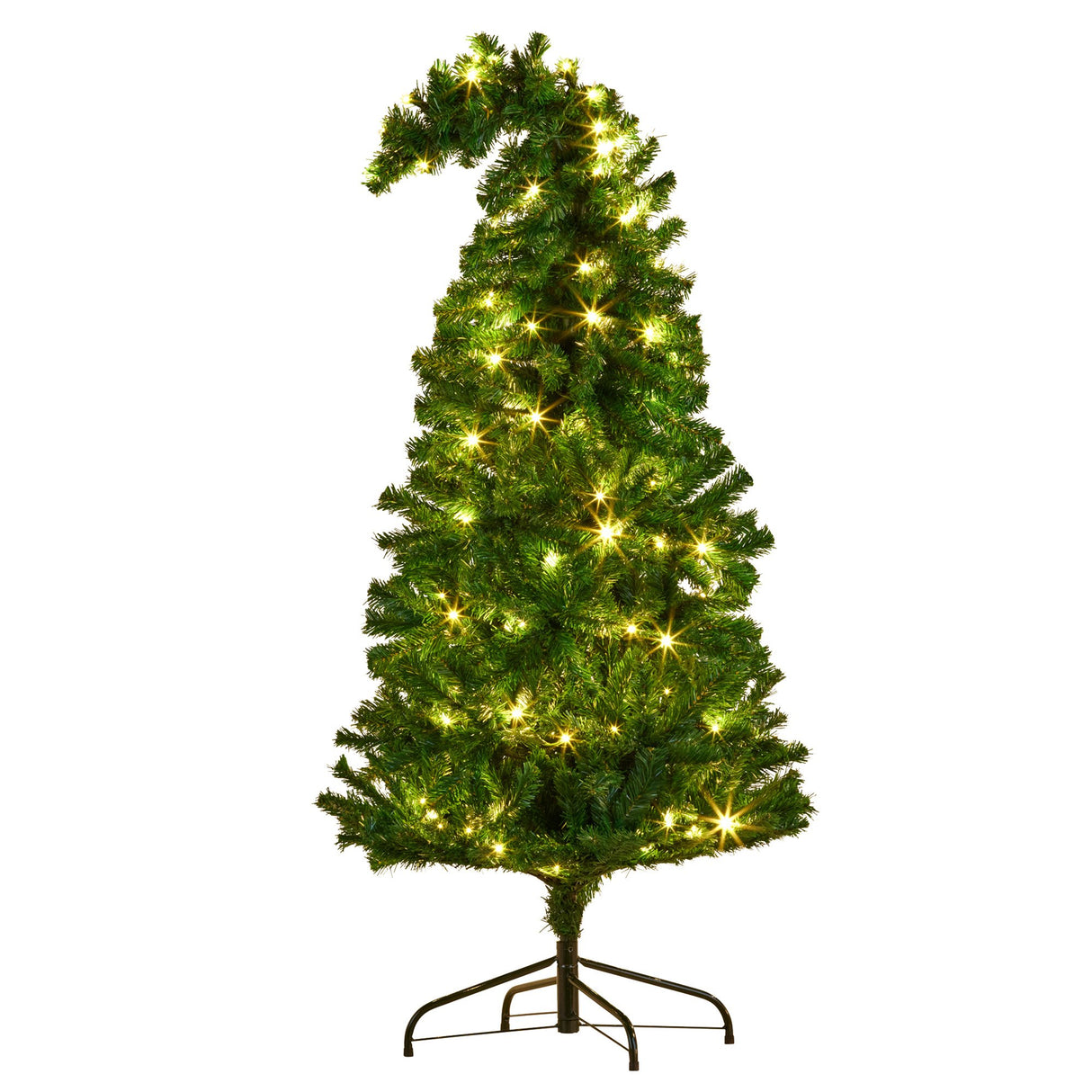 Christabelle Bad Santa Curved Multicolour Pre-Lit Christmas Tree - 1.2m