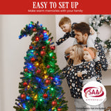 Christabelle Bad Santa Curved Multicolour Pre-Lit Christmas Tree - 1.2m