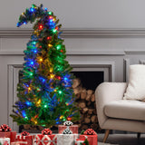 Christabelle Bad Santa Curved Multicolour Pre-Lit Christmas Tree - 1.2m