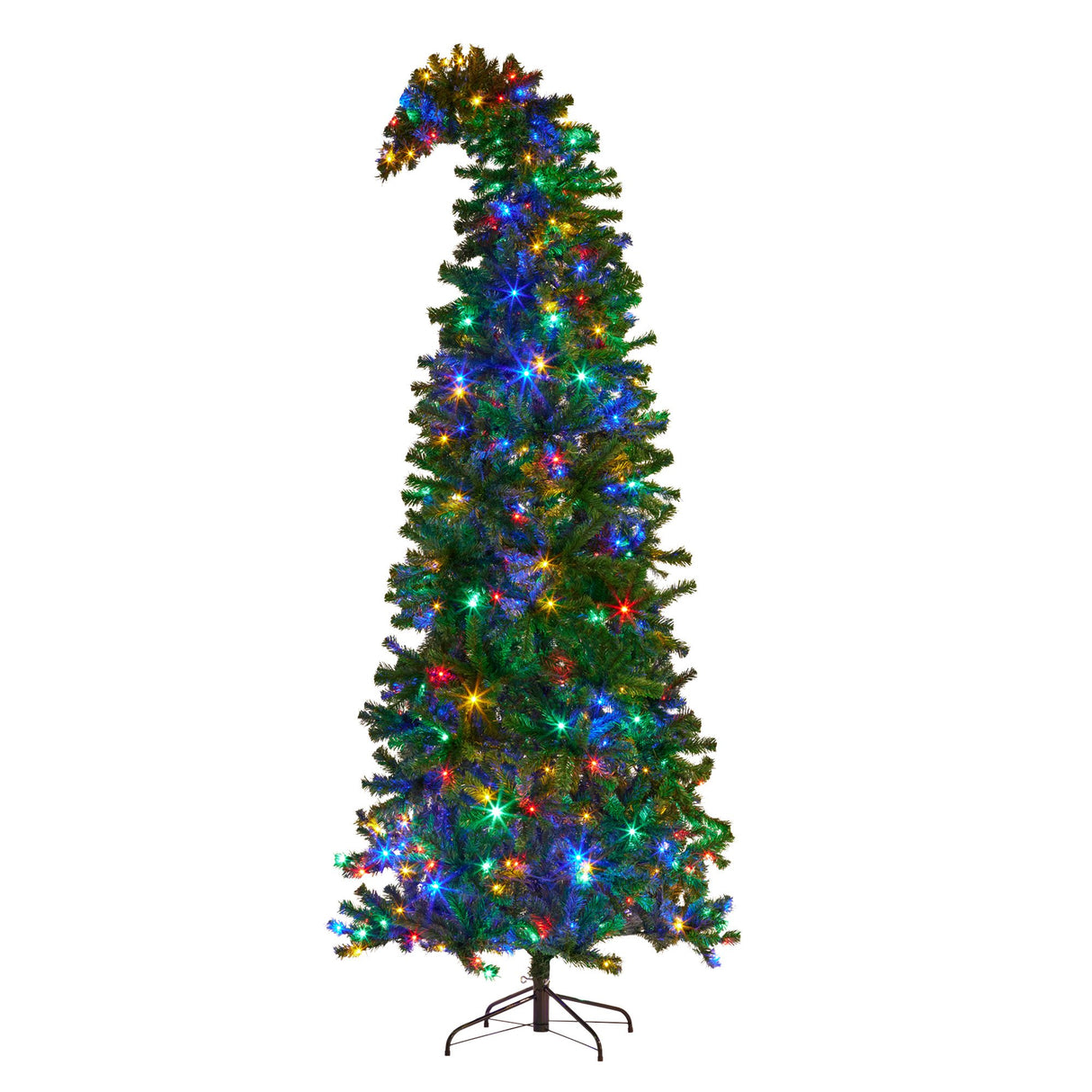 Christabelle Bad Santa Curved Multicolour Pre-Lit Christmas Tree - 2.3m