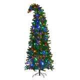Christabelle Bad Santa Curved Multicolour Pre-Lit Christmas Tree - 2.3m