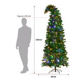 Christabelle Bad Santa Curved Multicolour Pre-Lit Christmas Tree - 2.3m - Top-Down View