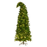Christabelle Bad Santa Curved Multicolour Pre-Lit Christmas Tree - 2.3m - 45-Degree Angle
