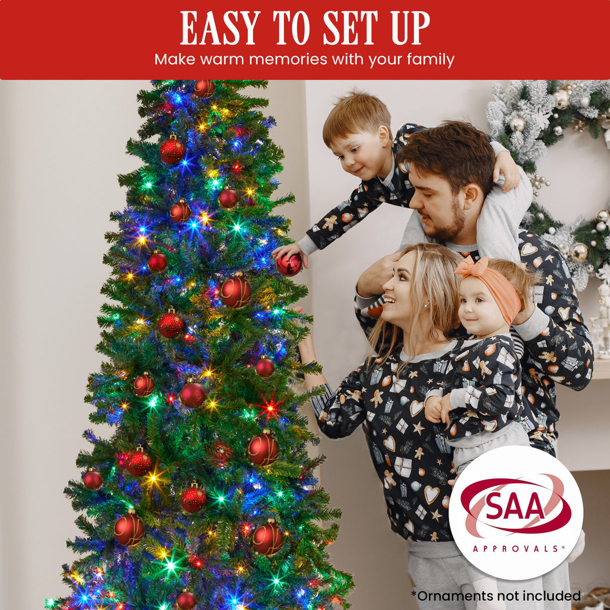 Christabelle Bad Santa Curved Multicolour Pre-Lit Christmas Tree - 2.3m