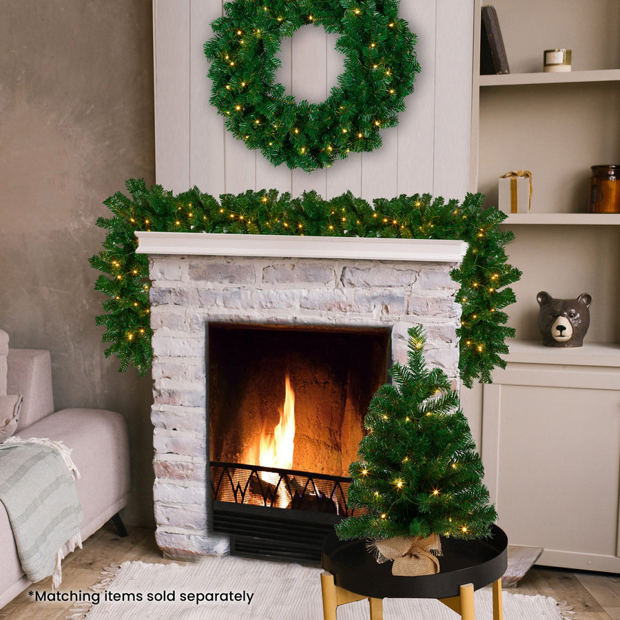 Christabelle Chadwick Green Pre-Lit Christmas Garland - 274cm